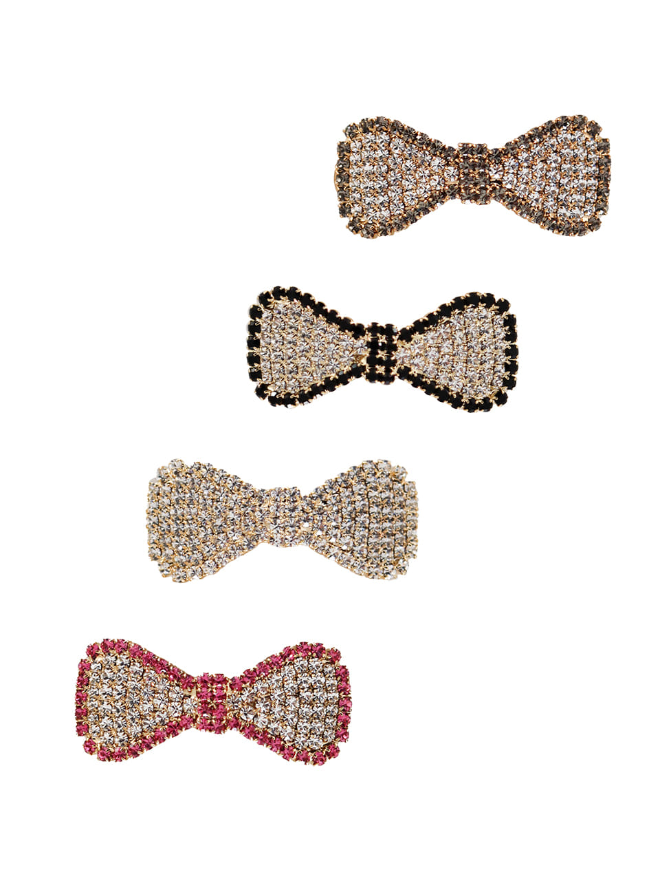 color line point crystal ribbon hair pin (4 color)