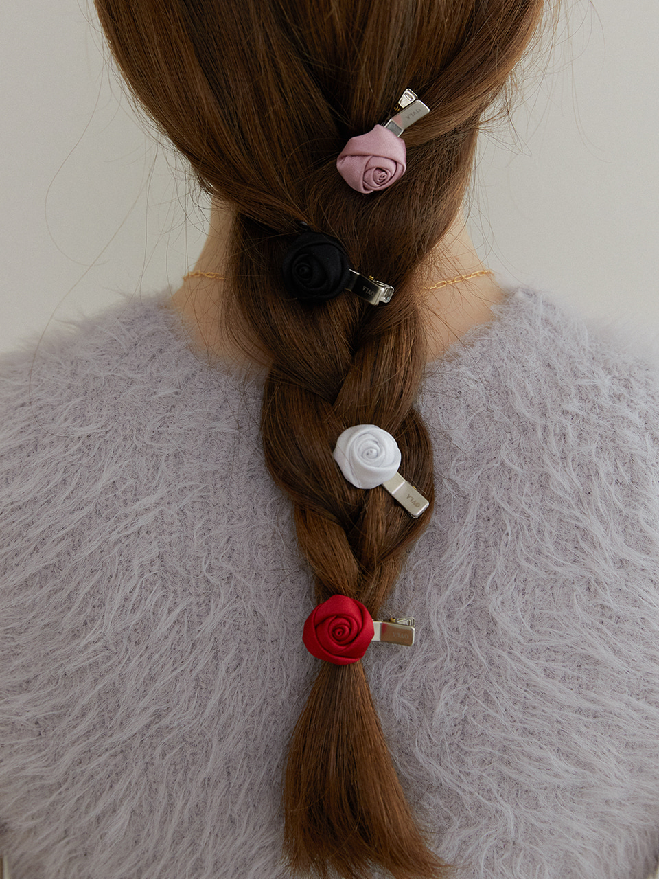 petit rose chou hair pin (4color)