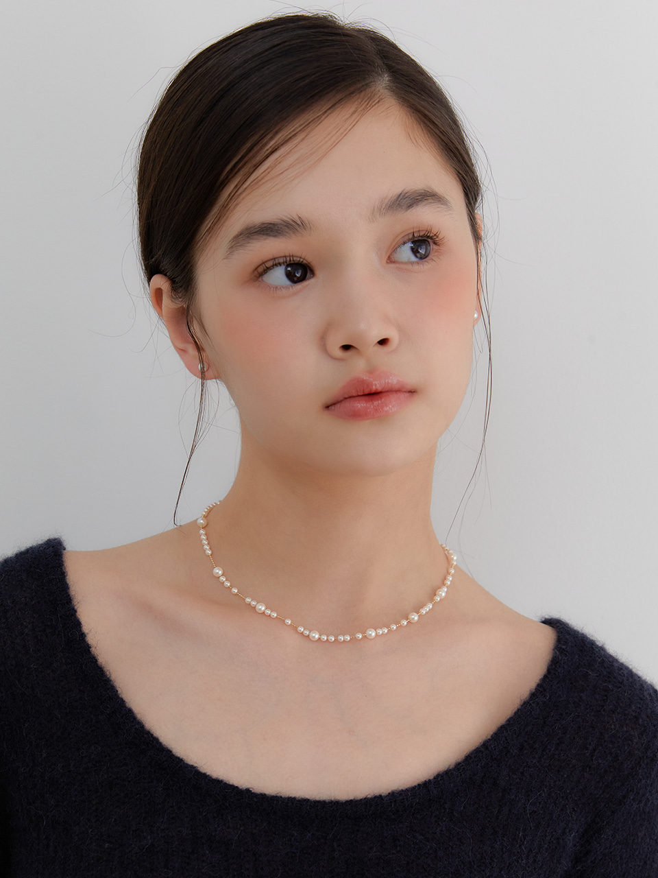 irregular pearl gold necklace_gold