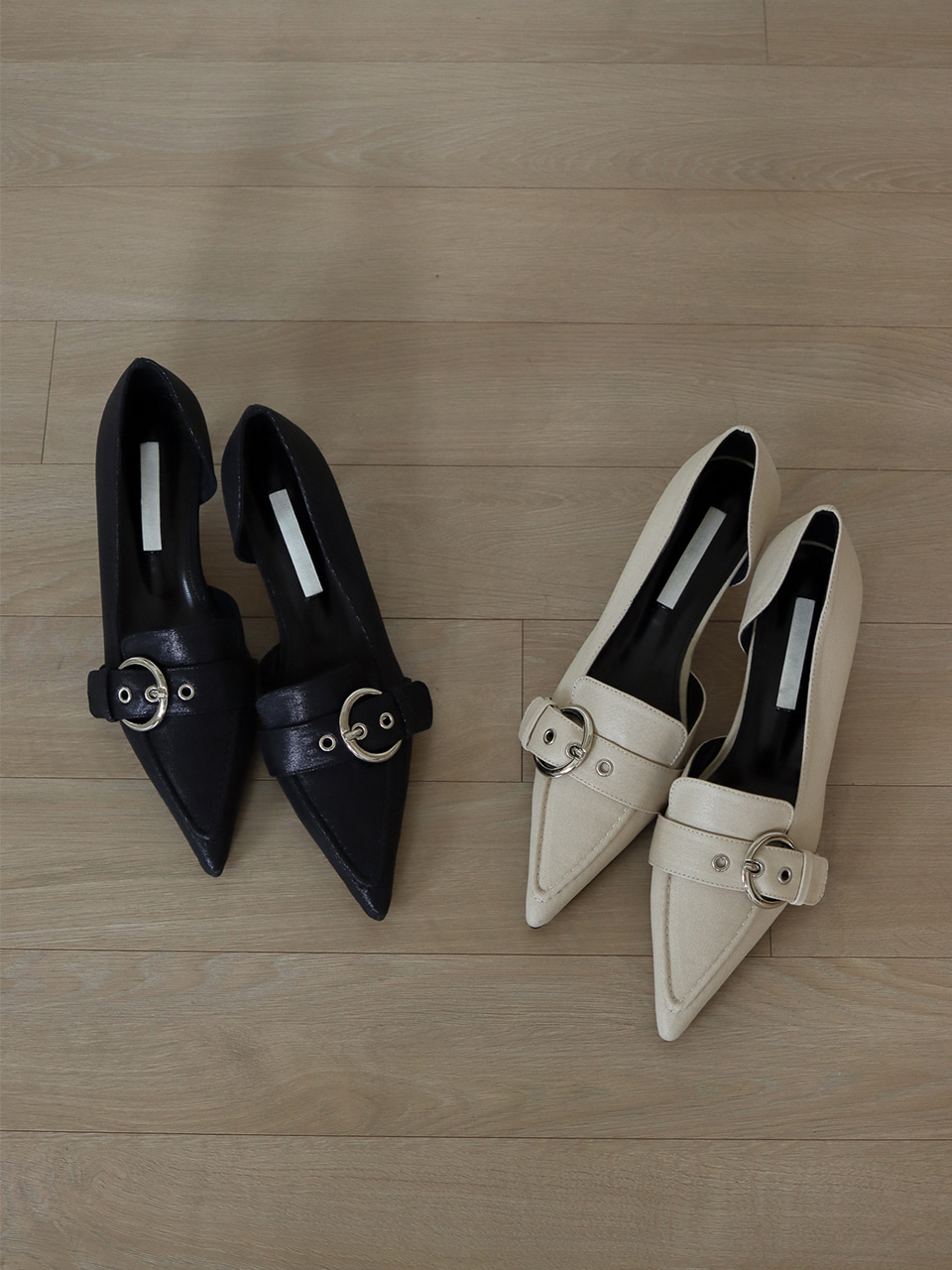 buckle point slim modern aesthetic heel (2 color)