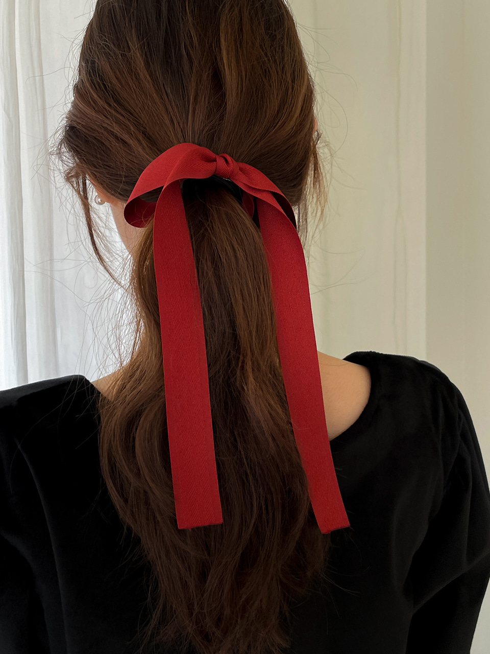 [OVLA] classic ribbon hair tie (short) (2 color)