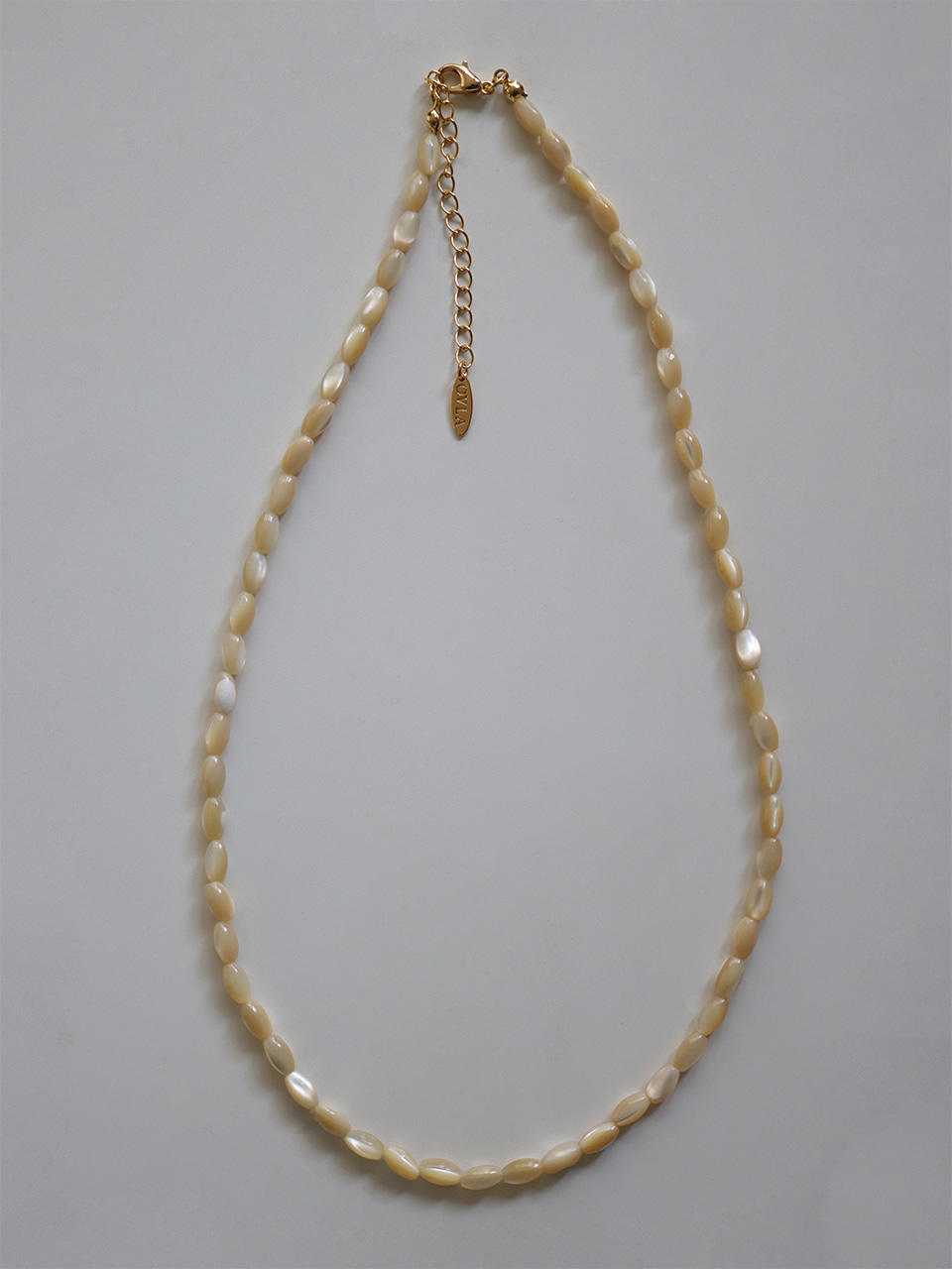 oval shaped natural shell necklace (gold)