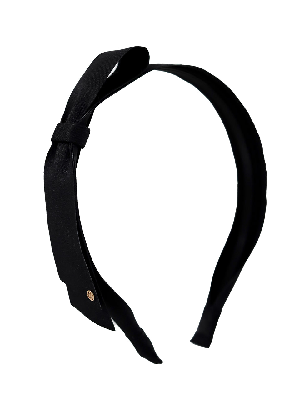 Handmade classic ribbon point hair band (black)