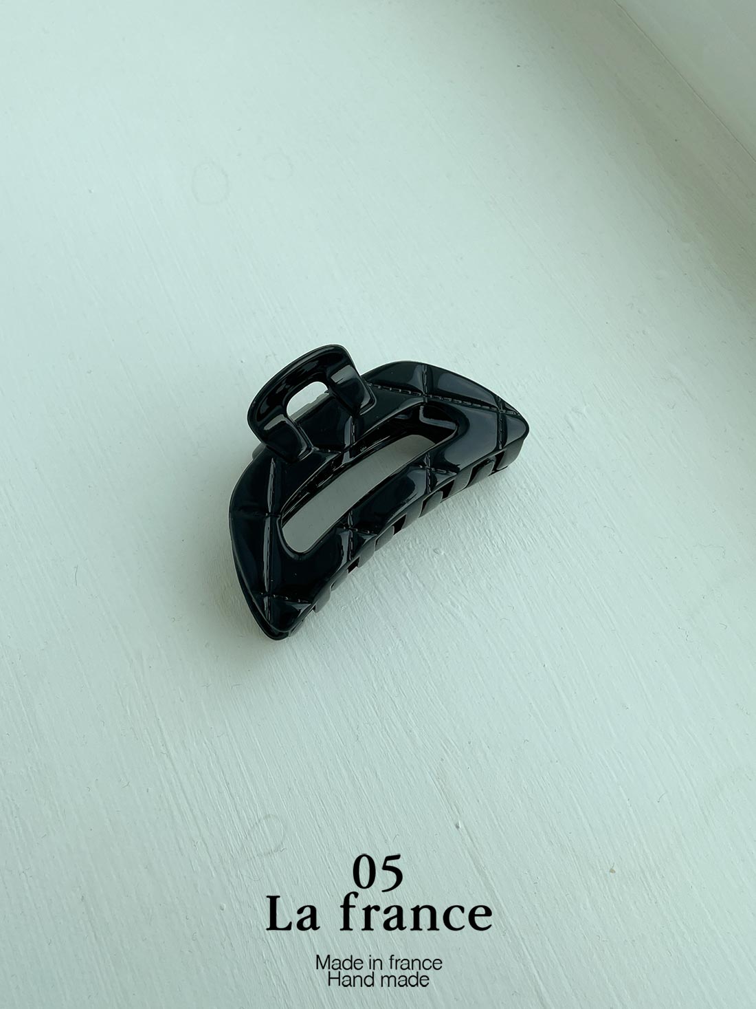 [05 La france] quilting handbag hair clip (black)